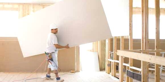 gyproc wand met houten frame